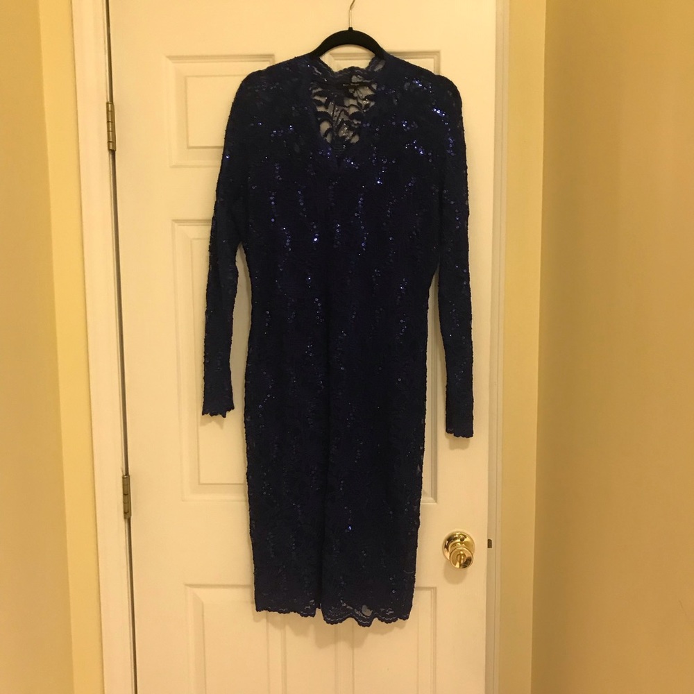 Blu Sage size 16 royal blue v-neck sequin dress